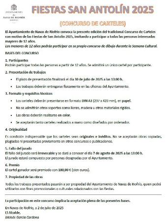 Imagen CONCURSO DE CARTELES FIESTAS SAN ANTOLÍN 2025